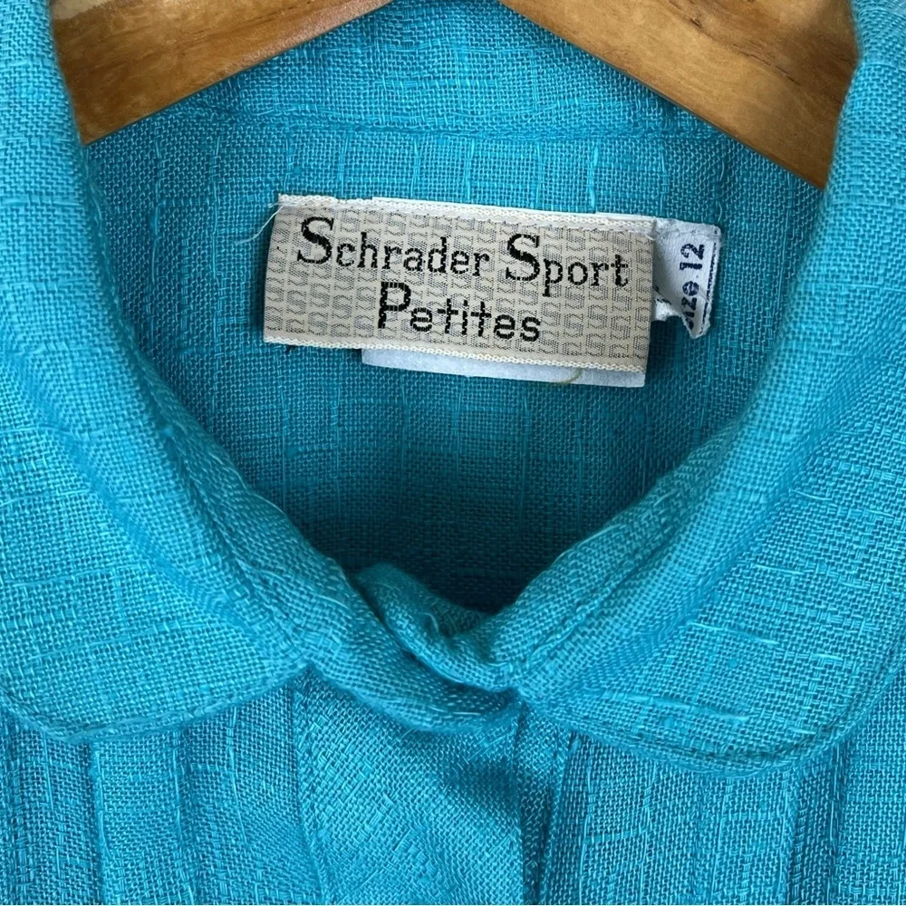 Vintage 1960s Schrader Sport Petite Womens Blue Dress Size 12 Petite - Picture 6 of 7